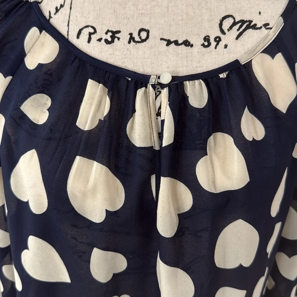 J. Crew Navy Hearts Top